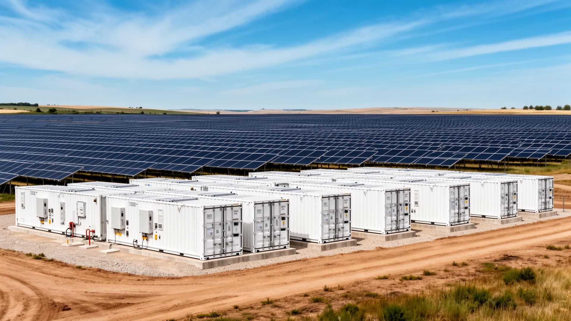 Battery storage facility alongside utility-scale solar